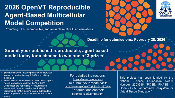 2026 OpenVT Reproducible Agent-Based Multicellular Model Competition promoting FAIR, reproducible, and reusable multicellular simulations.
